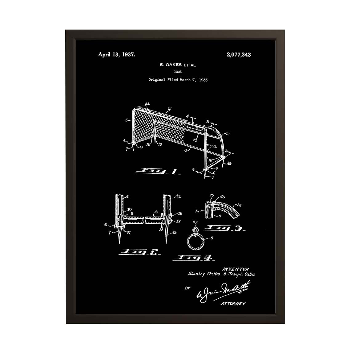Patent Drawing Poster - Goal Design