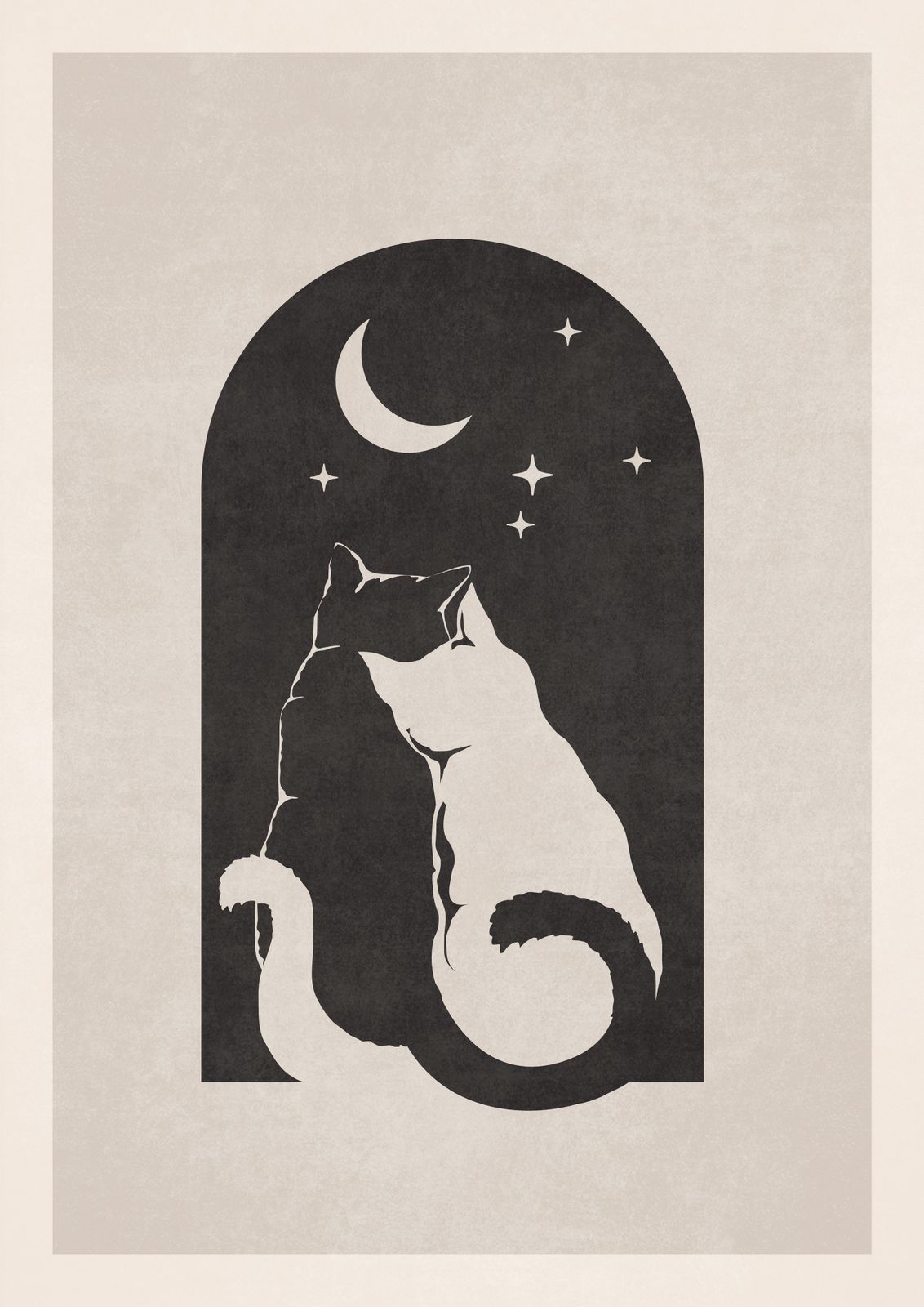 Poster - Cats Under the Crescent Moon