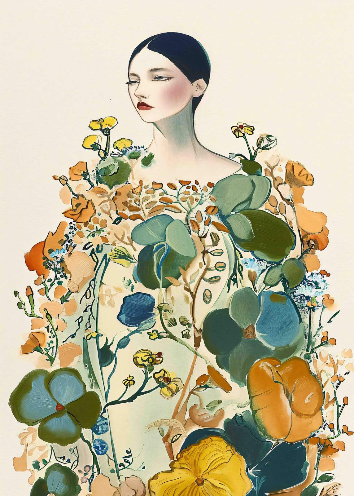Poster - Floral Portrait
