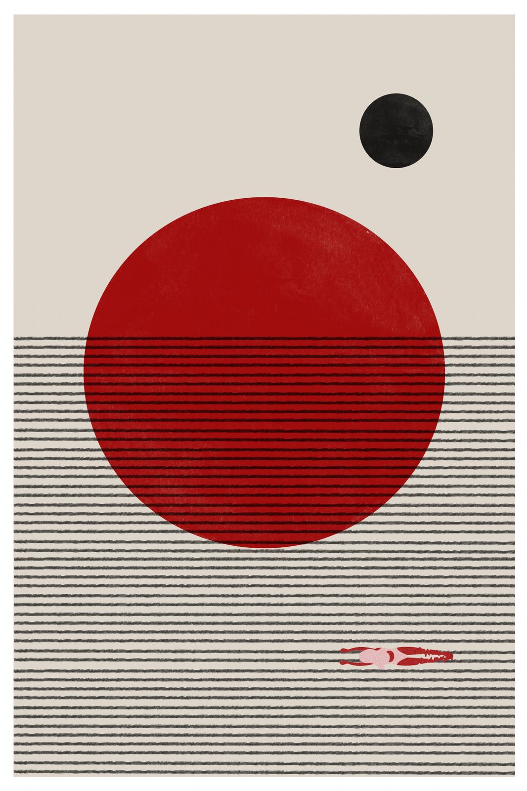 Poster - Red Circle and Stripes