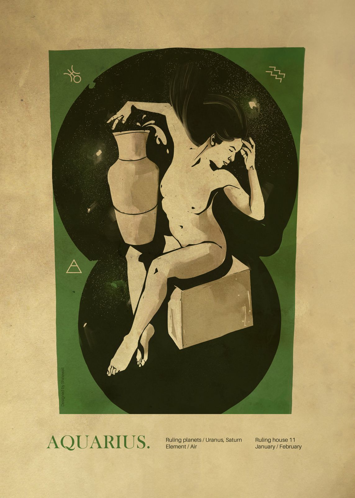 Poster - Aquarius Zodiac Art
