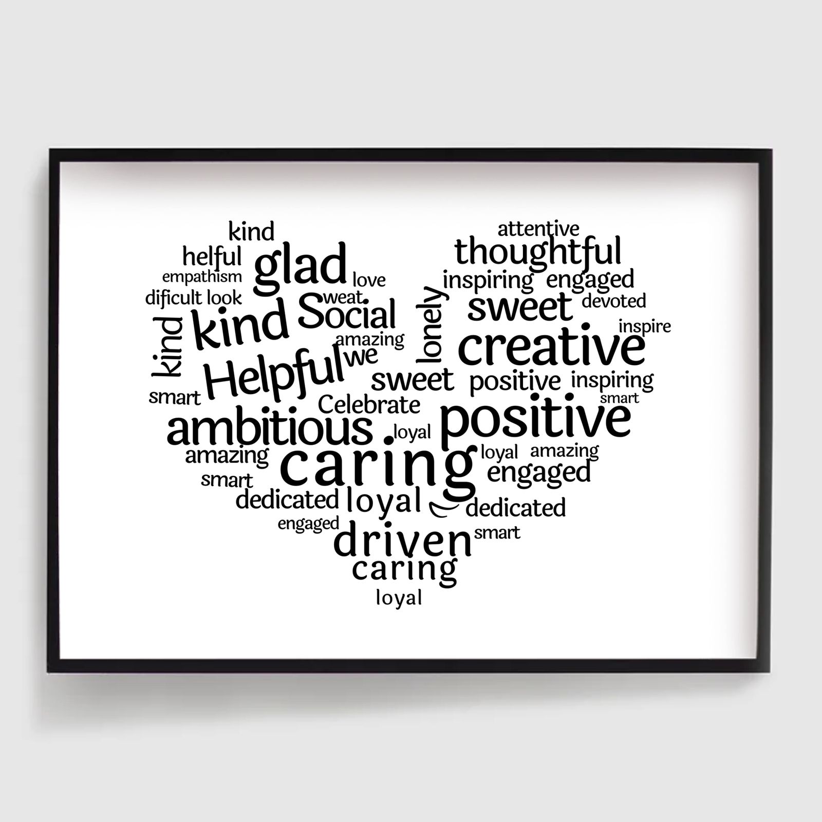 Personalised Poster - Heart with wording