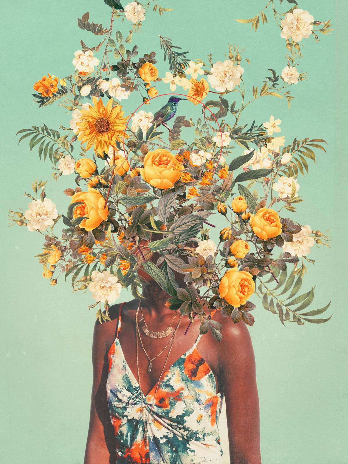 Poster - Floral Portrait Art