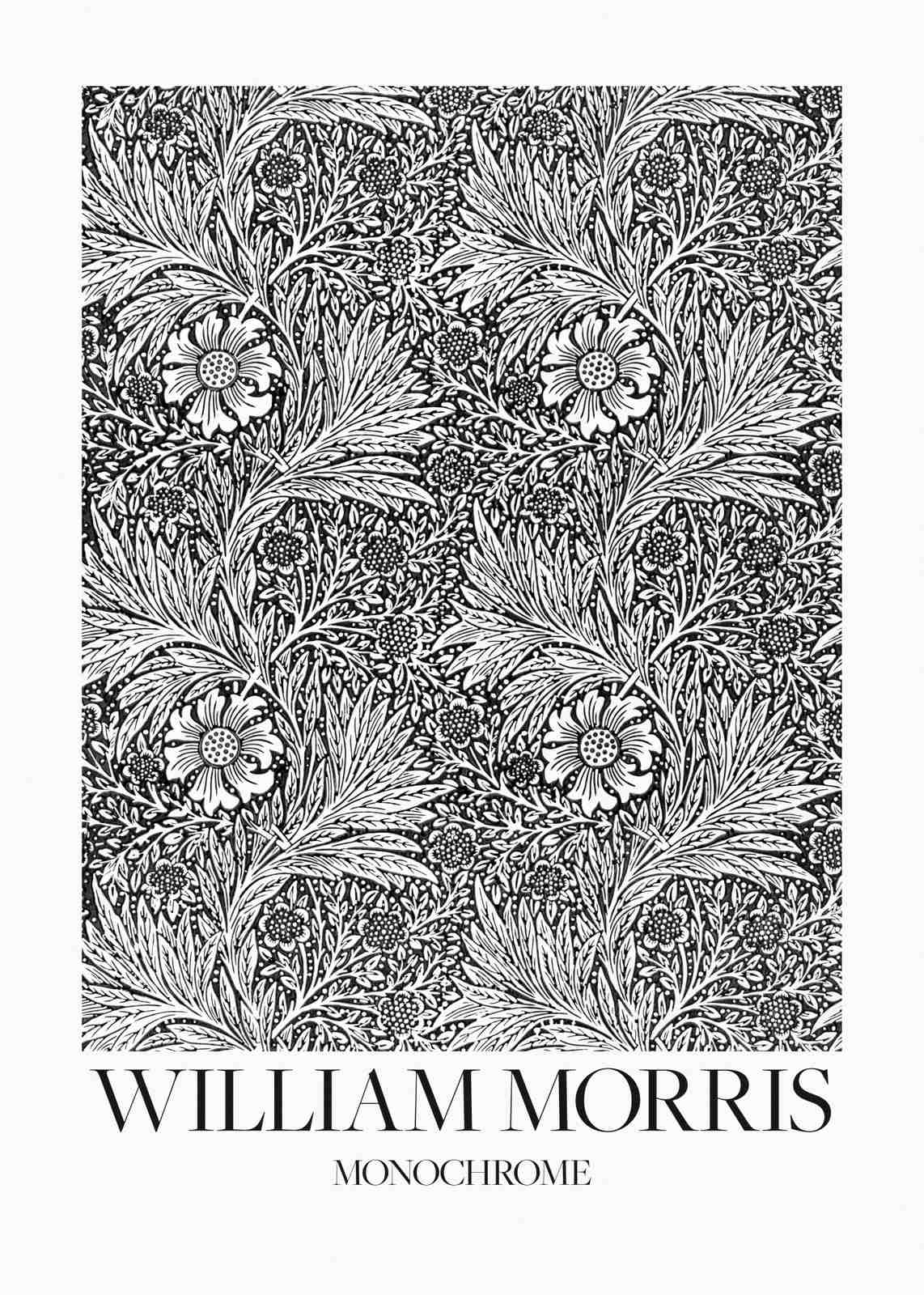 Poster - William Morris Monochrome