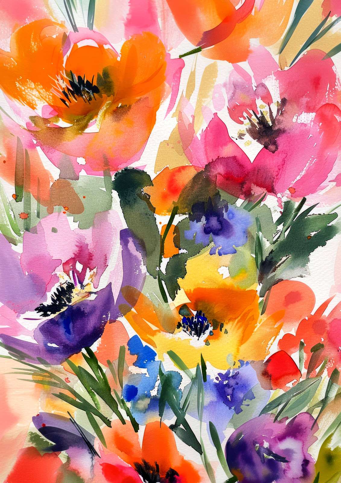 Poster - Colorful Floral Art
