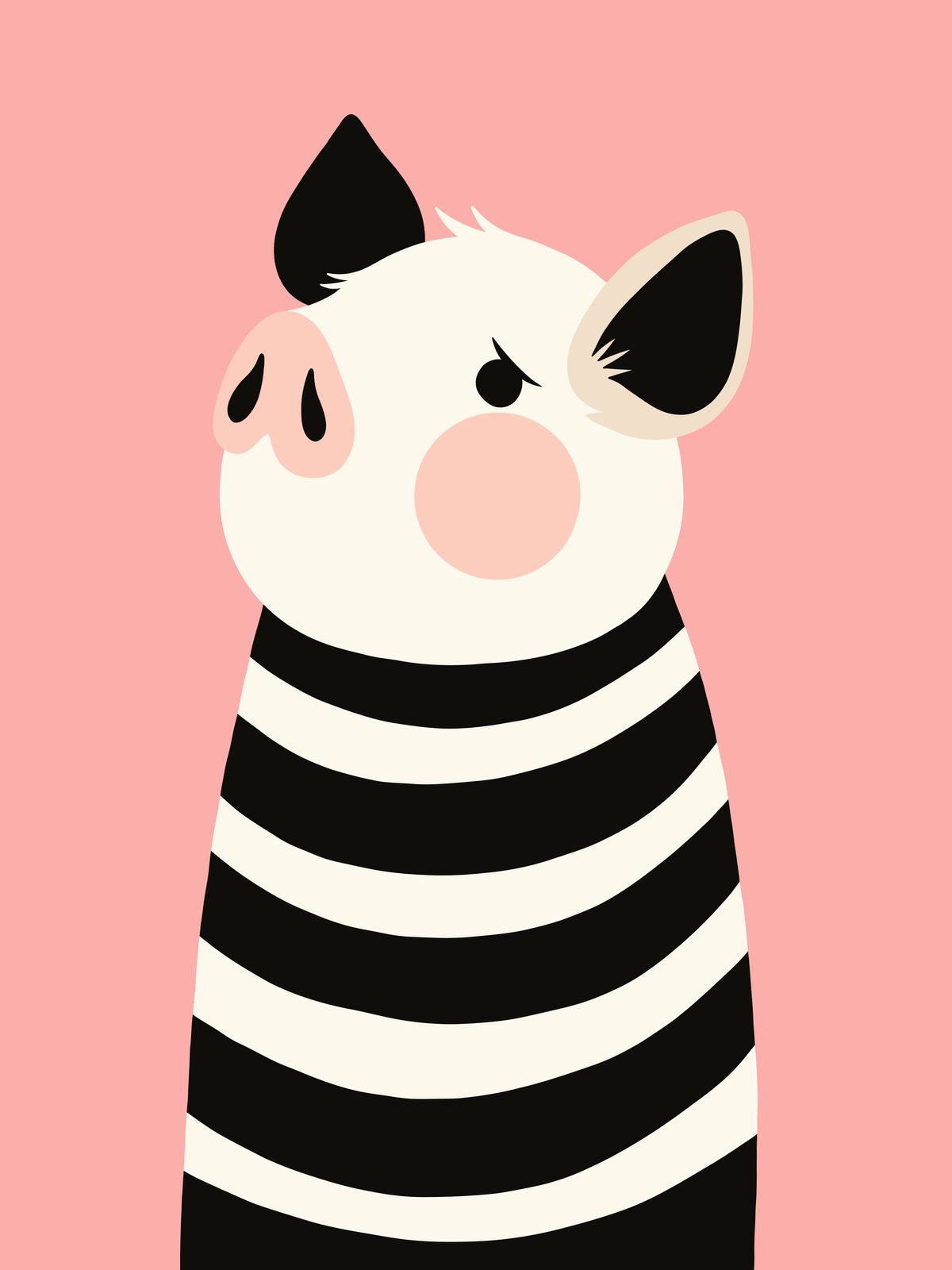Poster - Striped Piglet