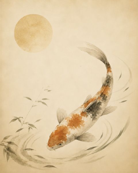 Poster - Koi Pond Tranquility