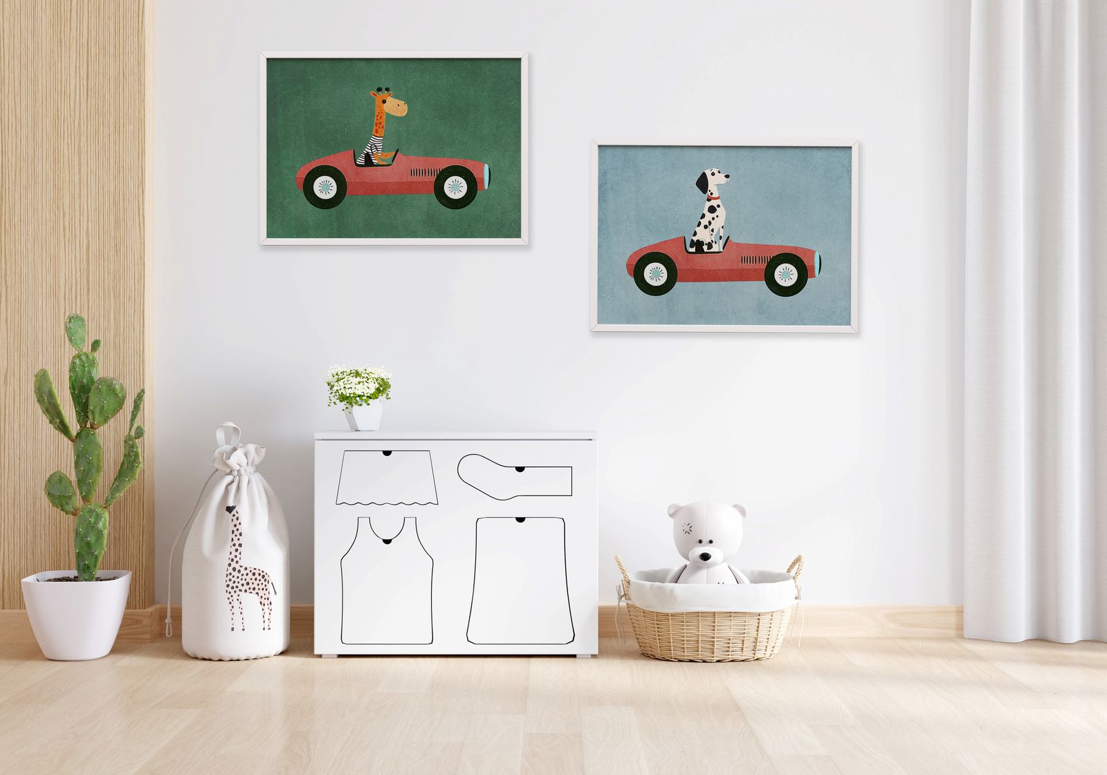 Poster - Animals in Cars / Set of 2