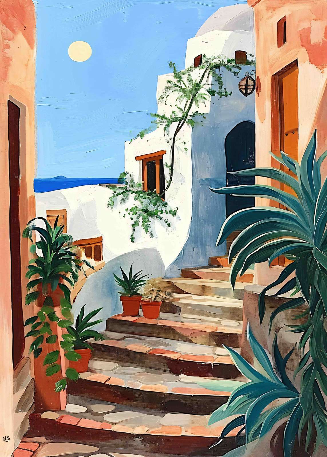 Poster - Serene Mediterranean Street