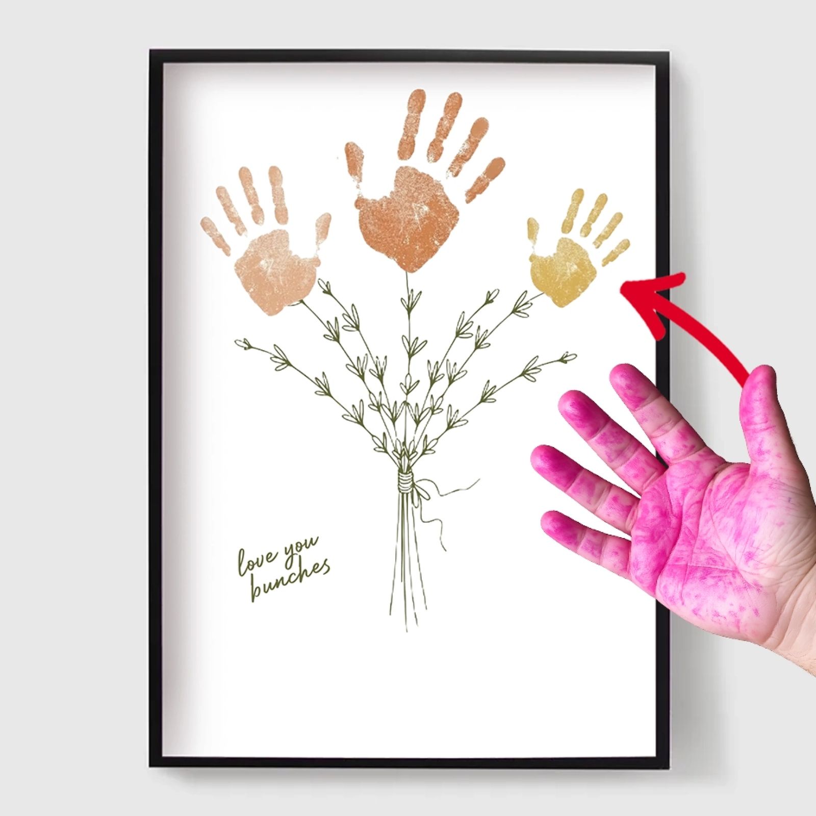 Personalised Poster - DIY Handprint Bouquet Art
