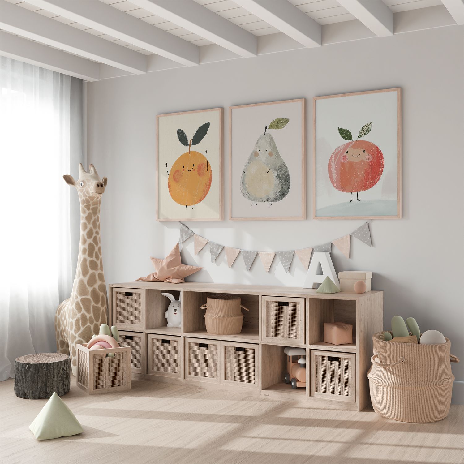 Poster - Cute Fruit Characters / Set of 3