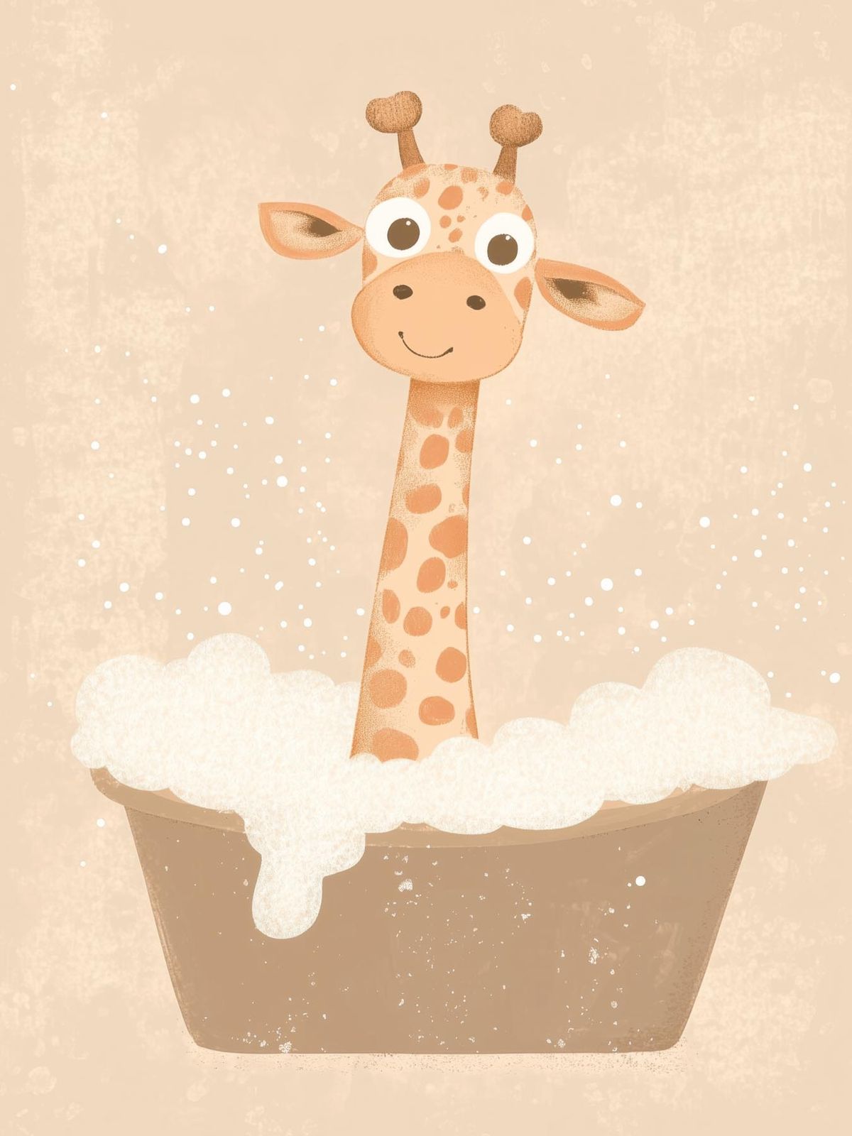 Poster - Giraffe in Bubble Bath