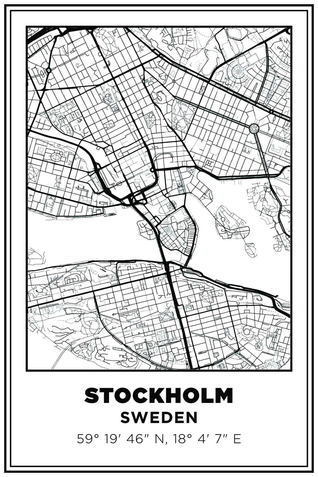 Stockholm Map Poster