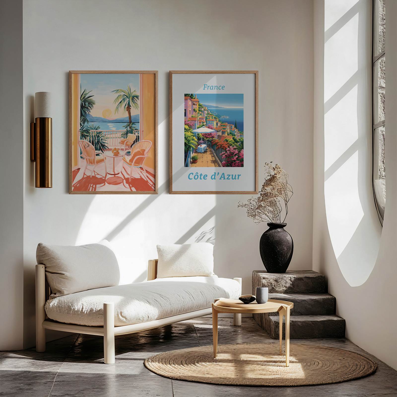 Poster - Côte d'Azur and Sunset View / Set of 2