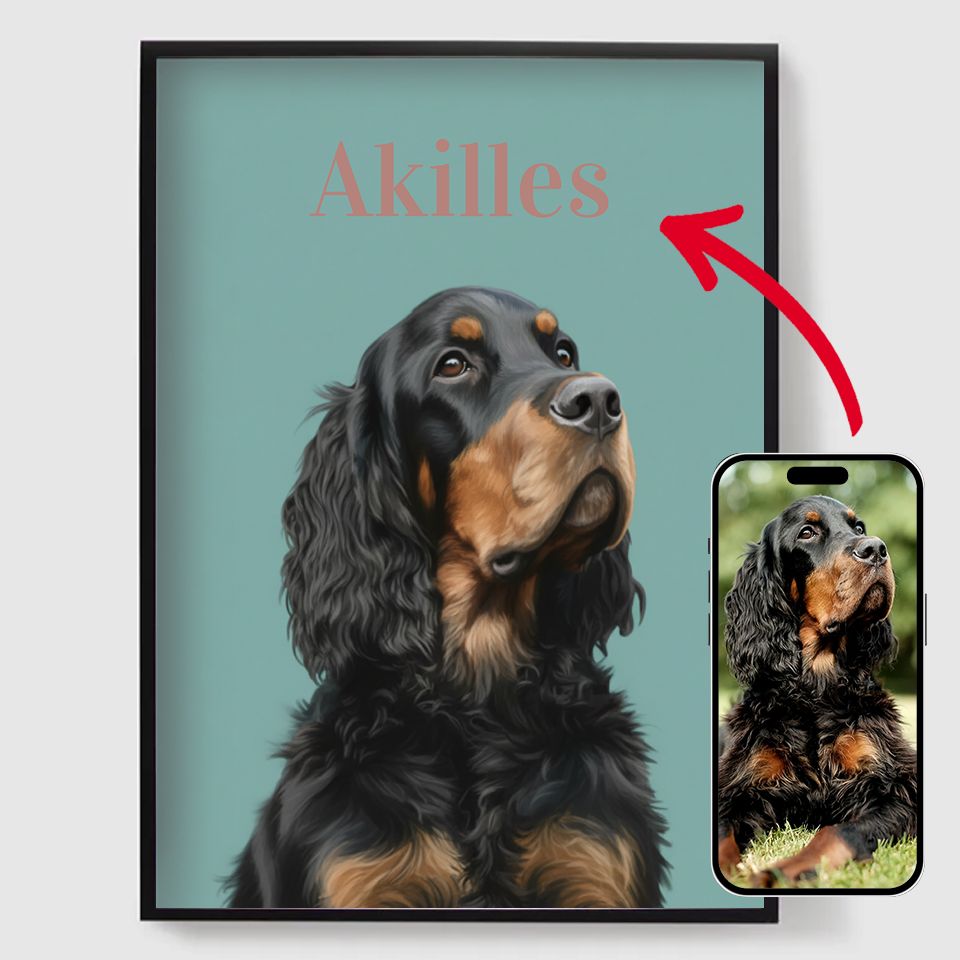 Personalised Poster - Watercolor Dog Portrait - AI Poster