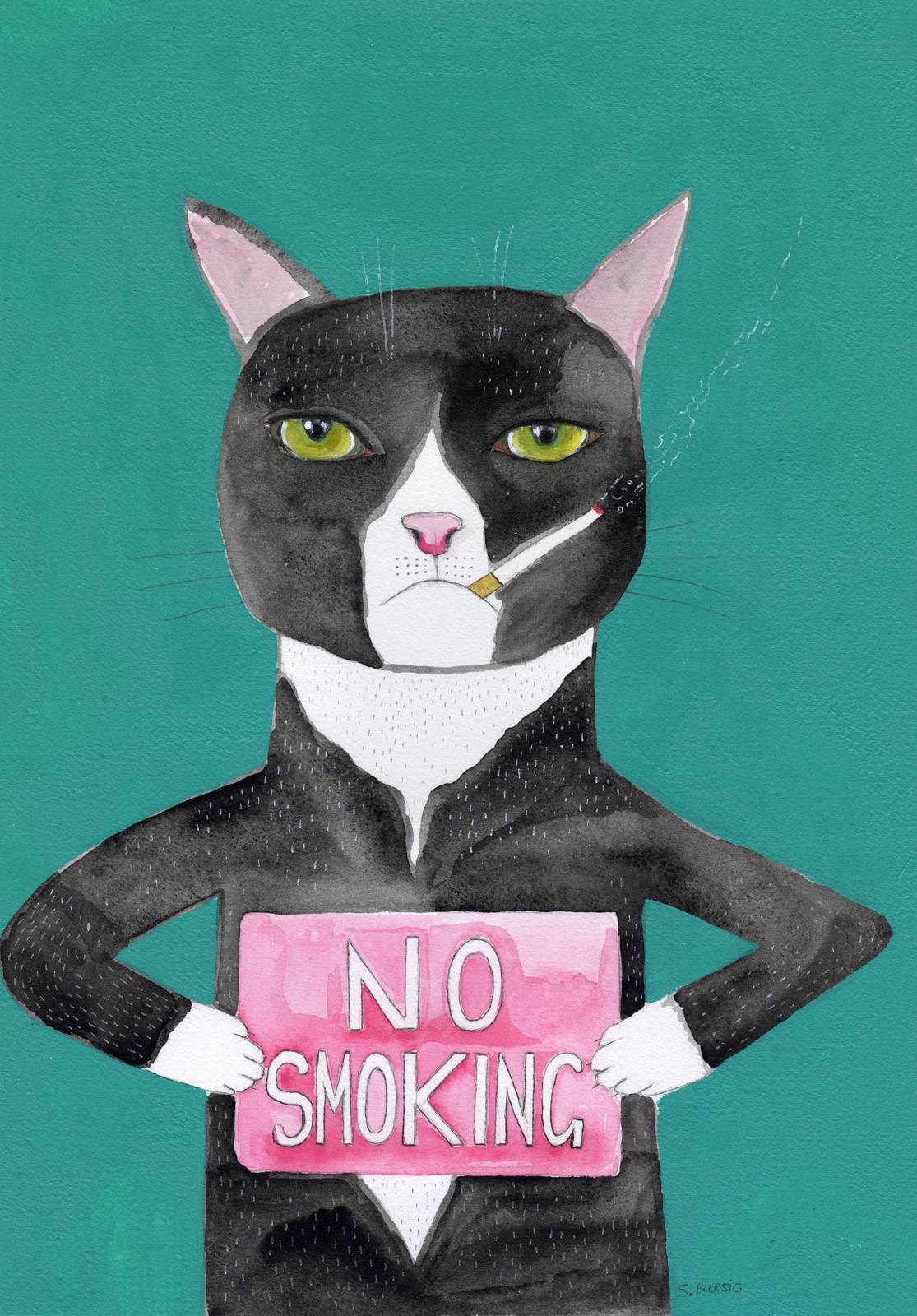 Poster - Smoking Cat