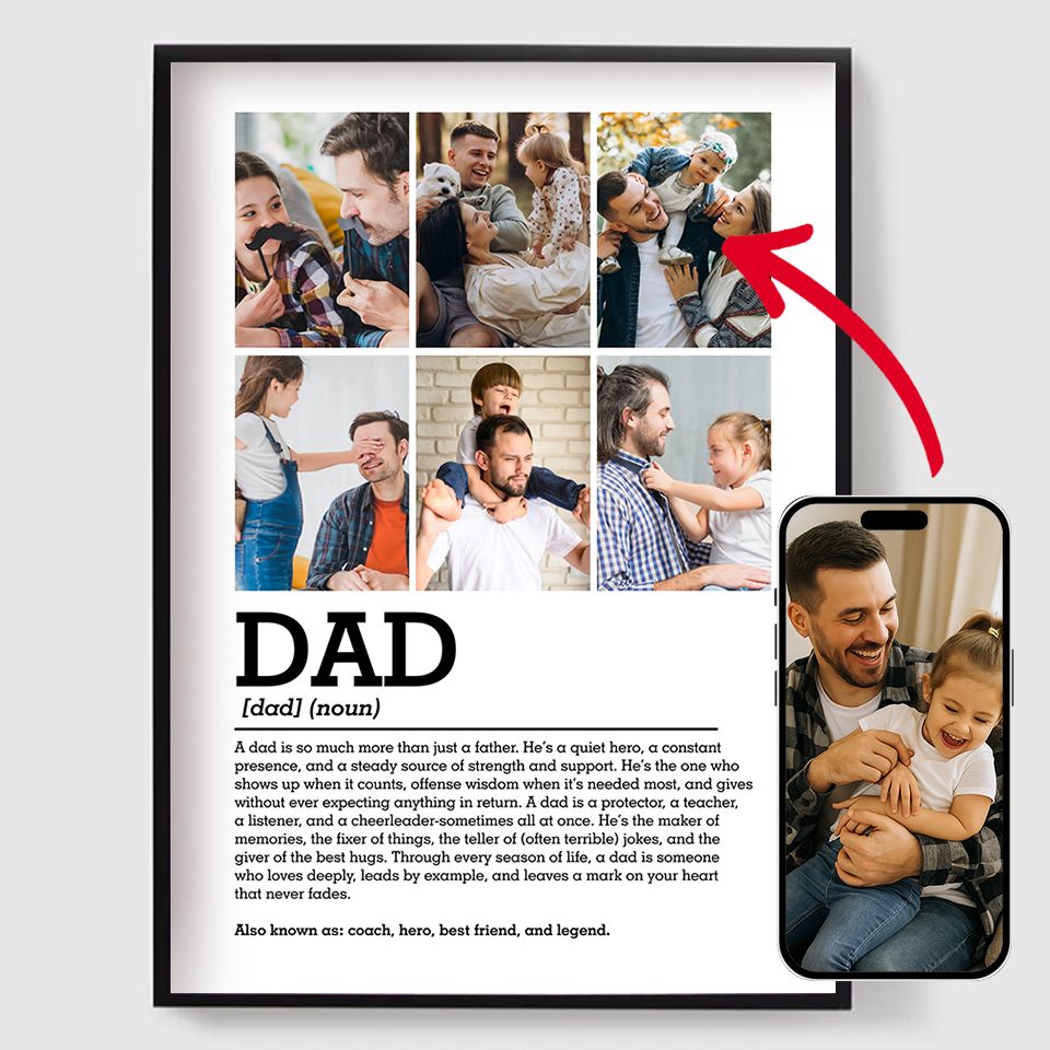Personalised Posters - Dad Definition With Photos