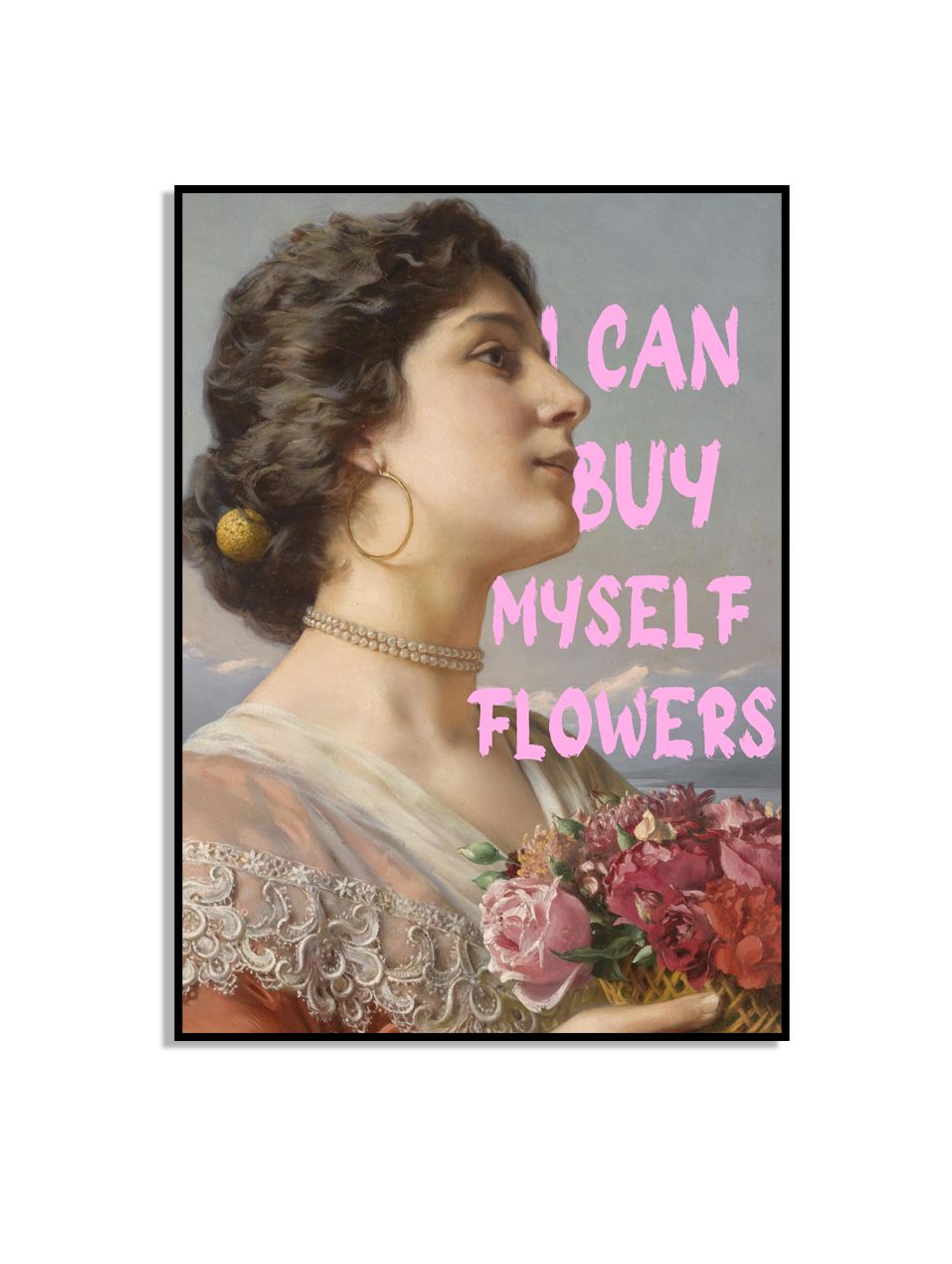 Lady with Flowers Poster
