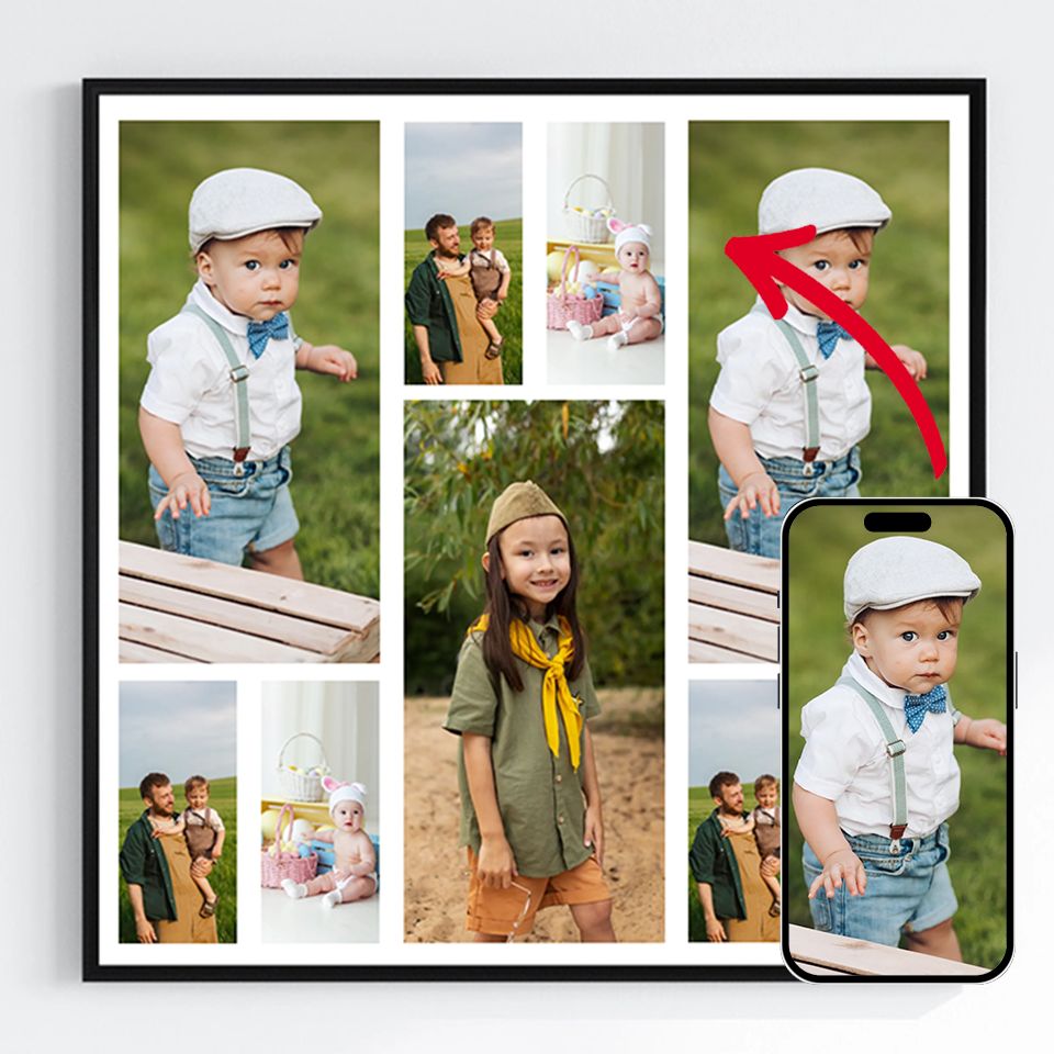 Personalised Posters – Upload your own images – 9 Photos Square