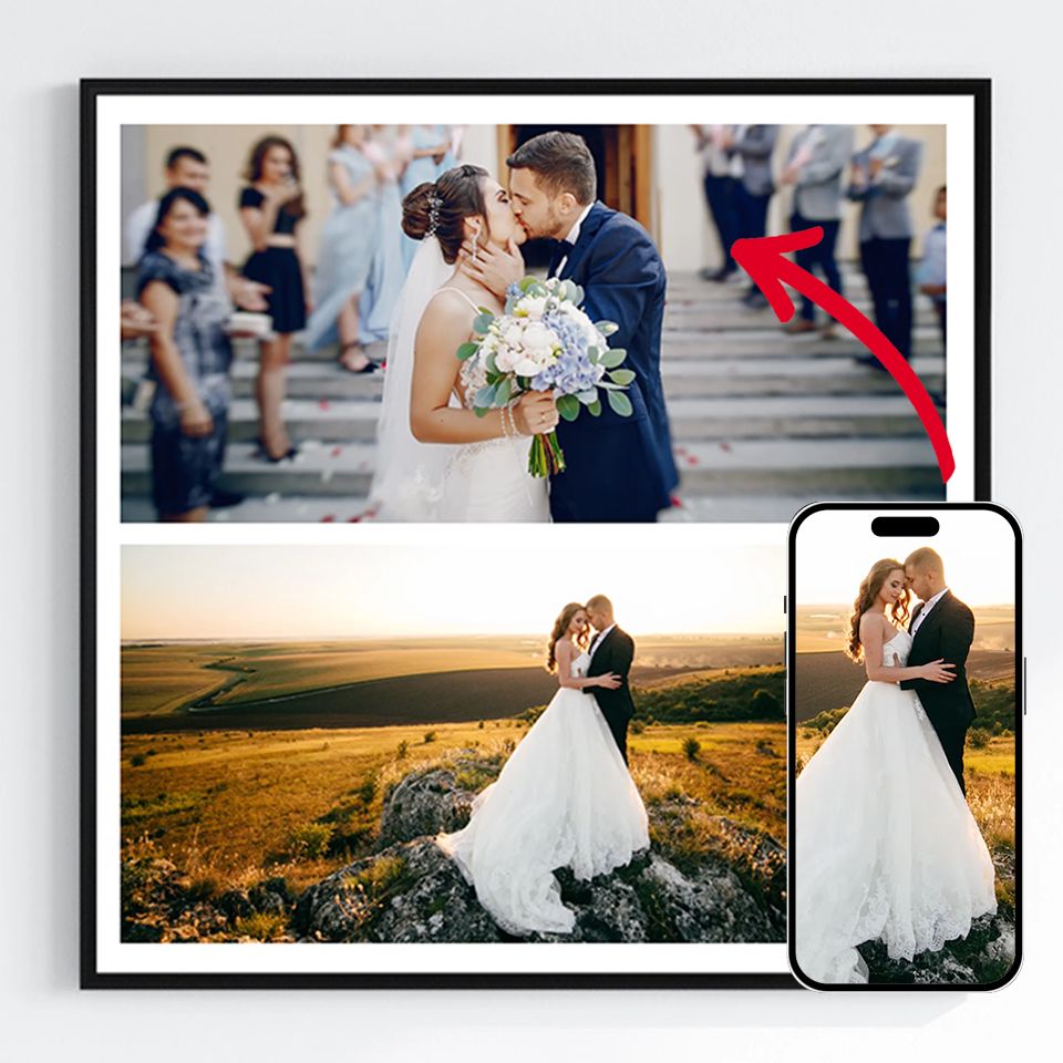 Personalised Posters – Upload your own images – 2 Photos Square