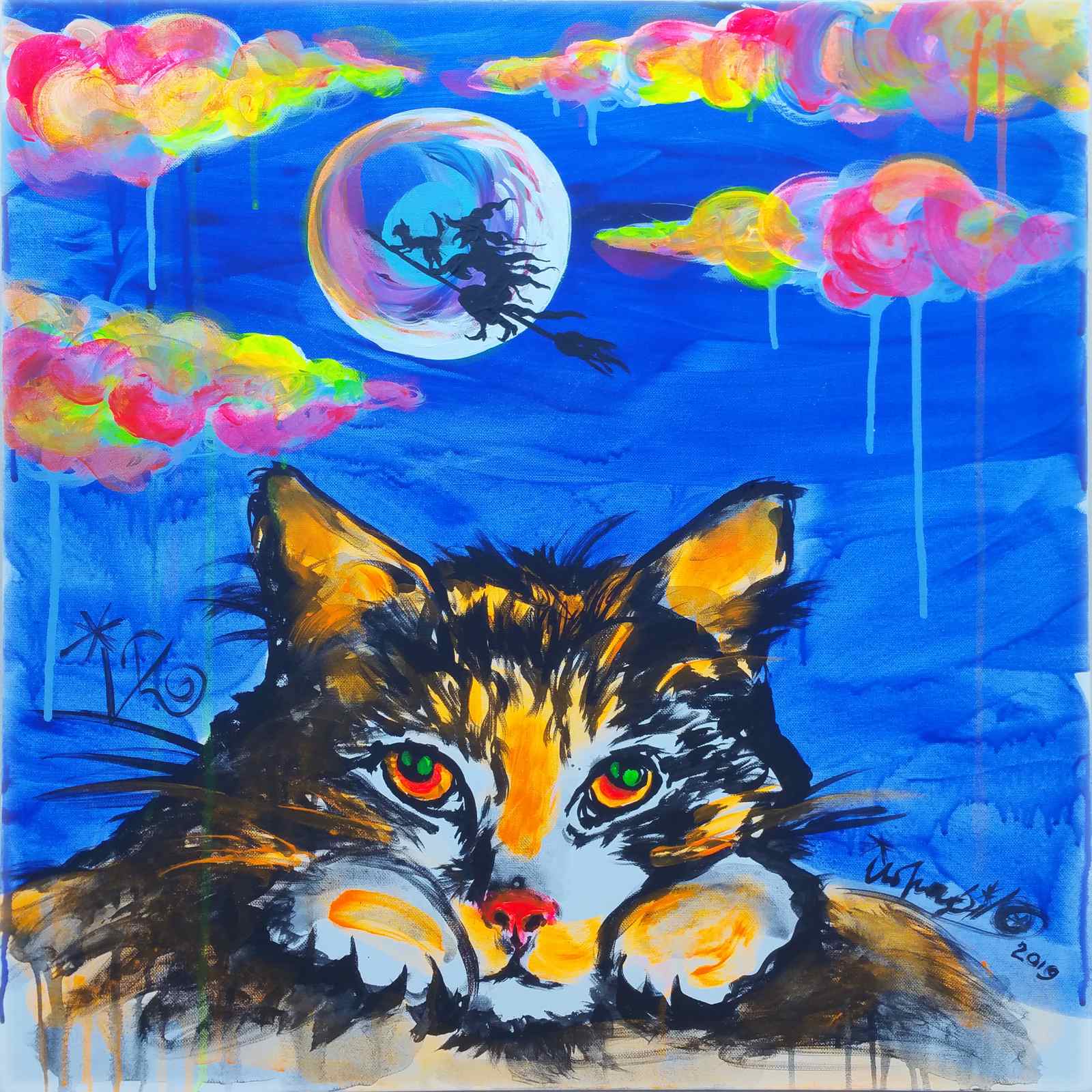 Poster - Cat in the Moonlight