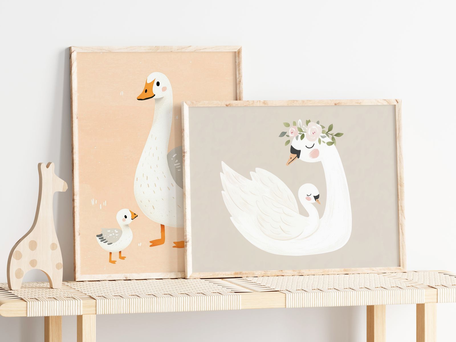 Poster - Goose and Swan Family / Set of 2