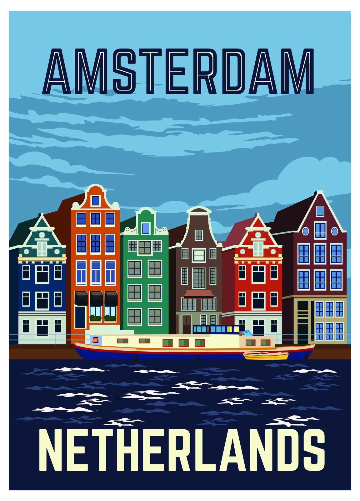 Amsterdam City Wall Poster