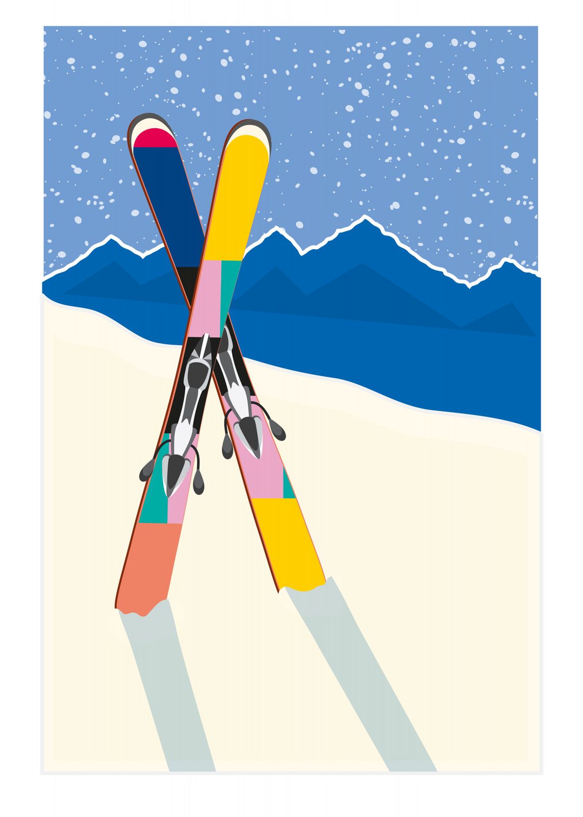 Poster - Colorful Skis Artwork