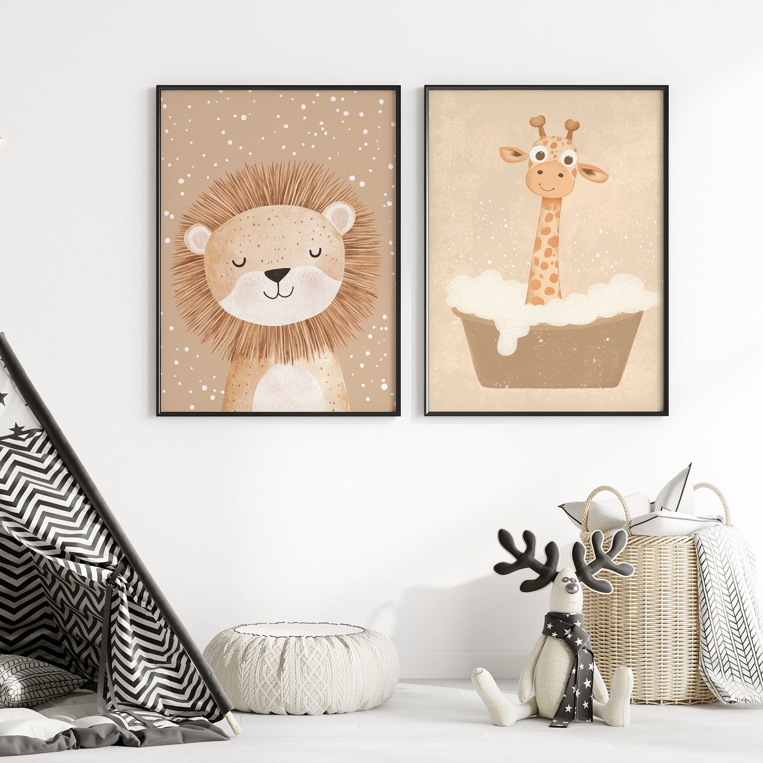Poster - Cute Animal Illustrations / Set of 2