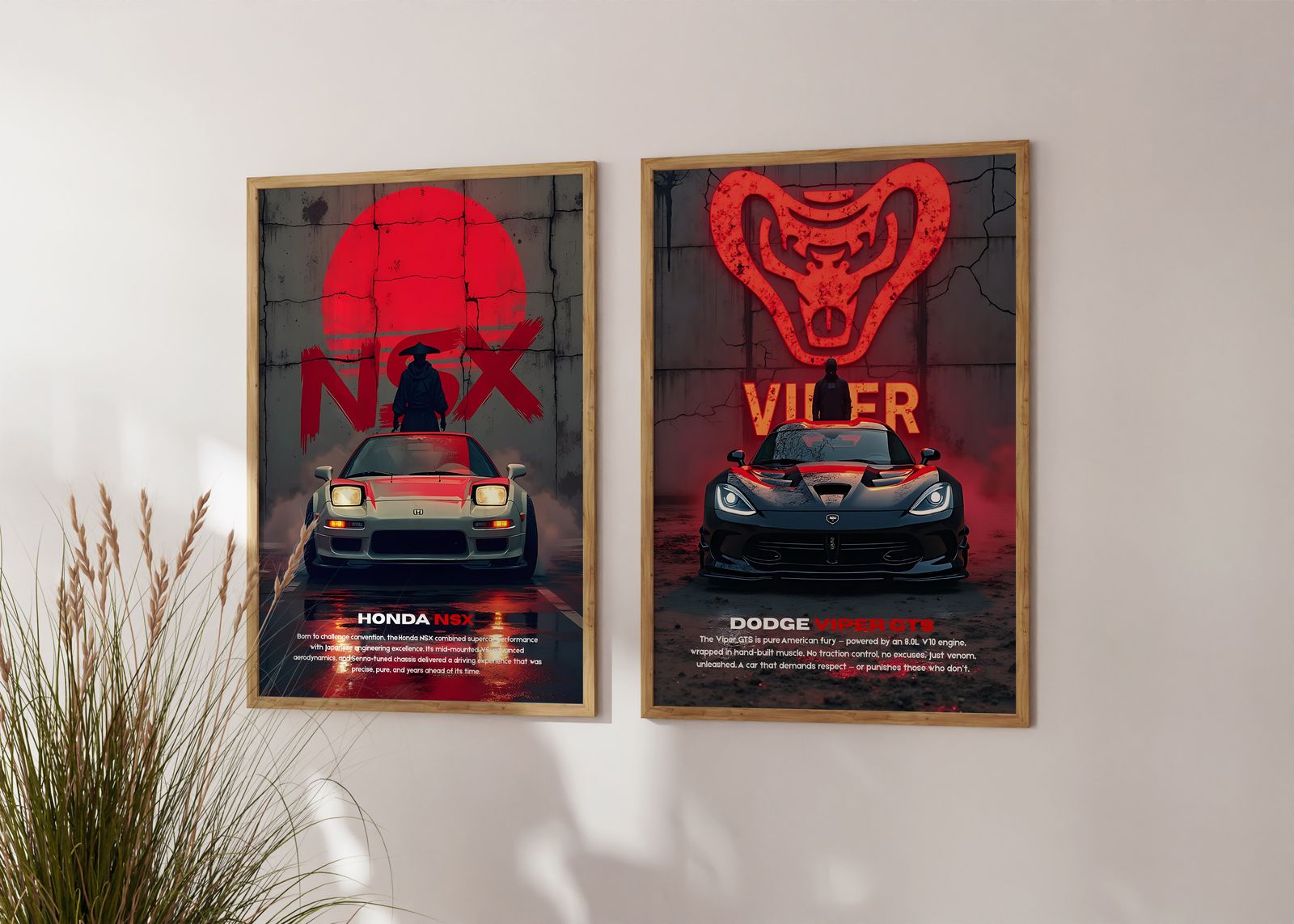 Poster - Honda NSX and Dodge Viper / Set of 2