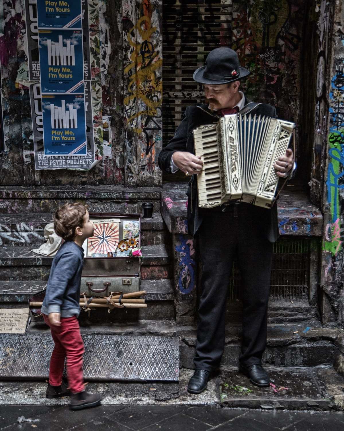 Poster - Street Musician Scene