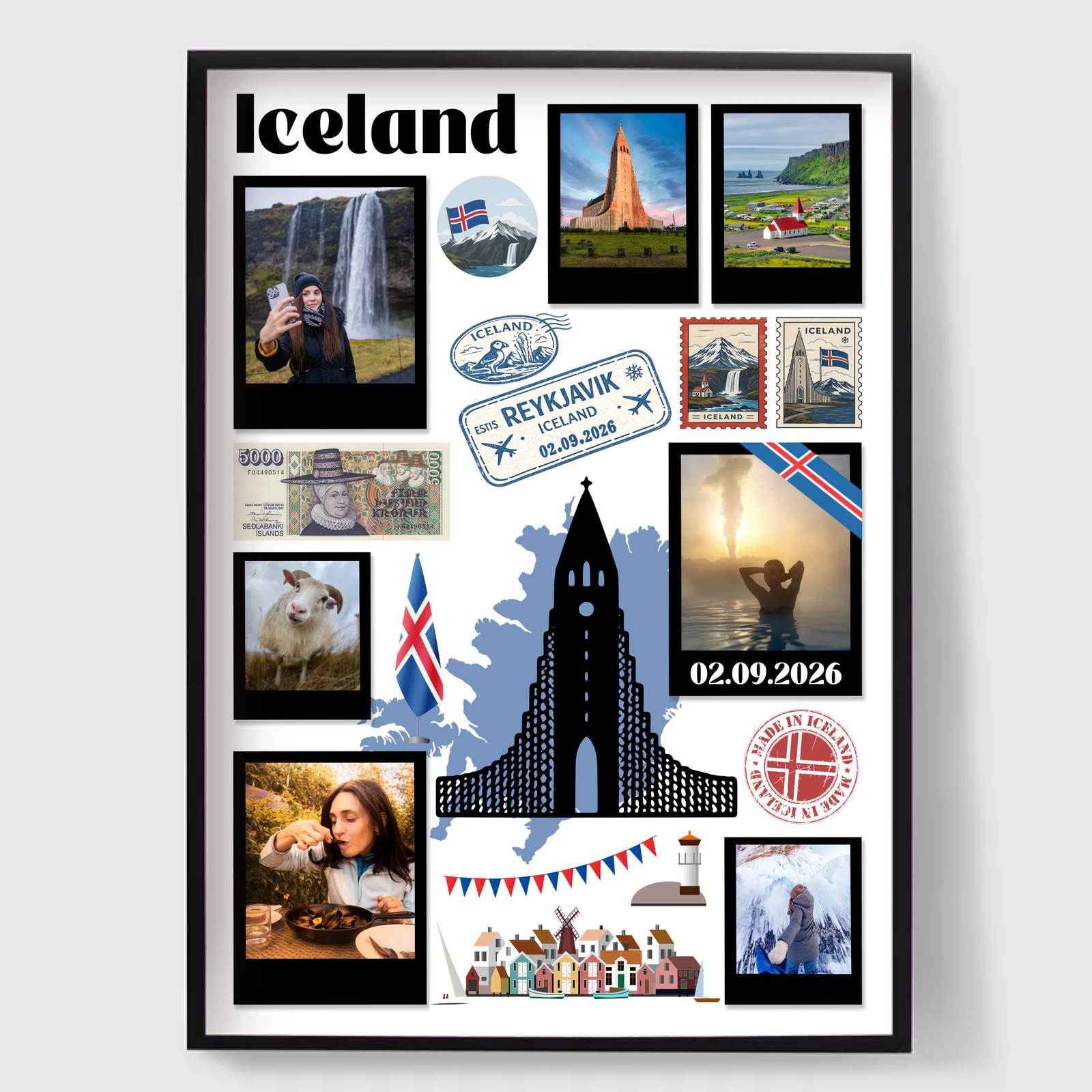Personalised Poster - Travel Collage - Iceland