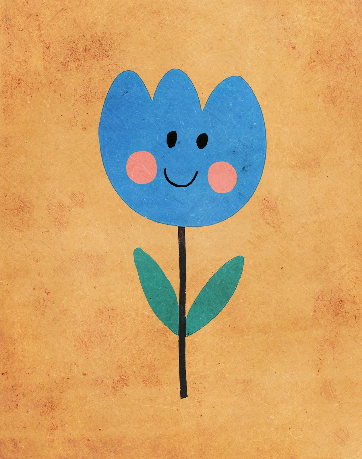 Poster - Smiling Blue Flower