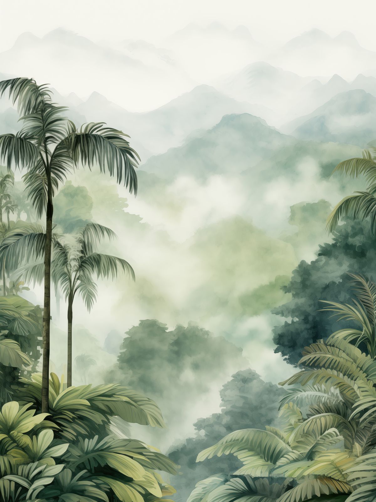 Poster - Misty Jungle Scene
