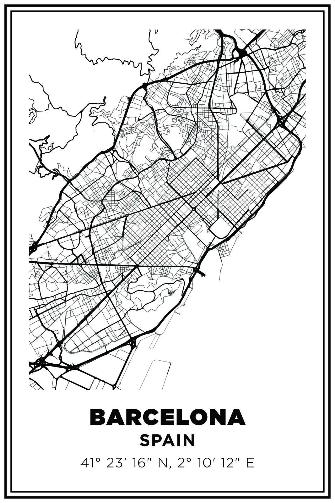 Barcelona Map Poster