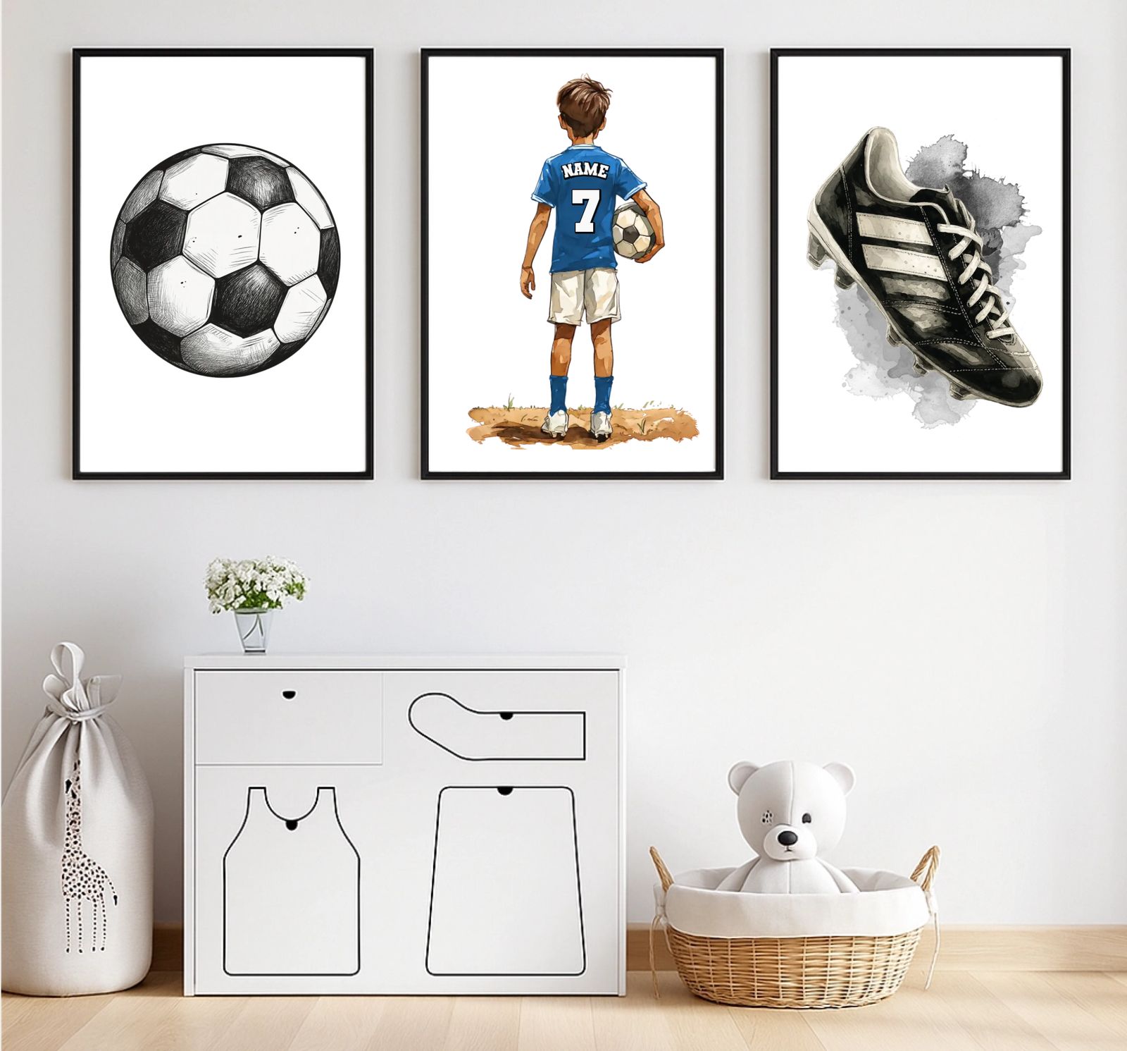 Poster - Soccer Sports Art / Set of 3