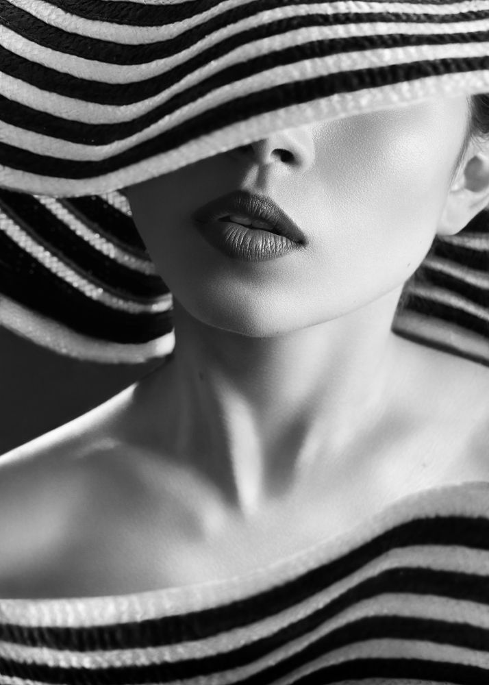 Poster - Woman with Striped Hat