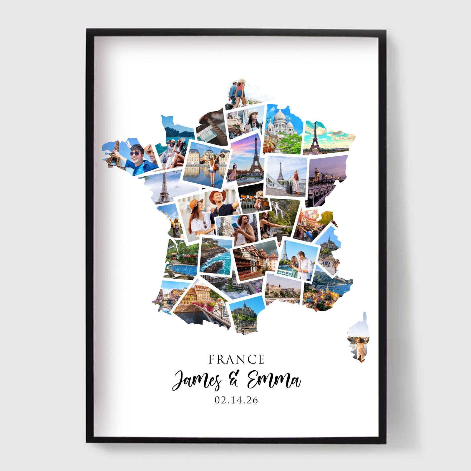 Personalised Poster - Holiday Destination Photo Collage - France