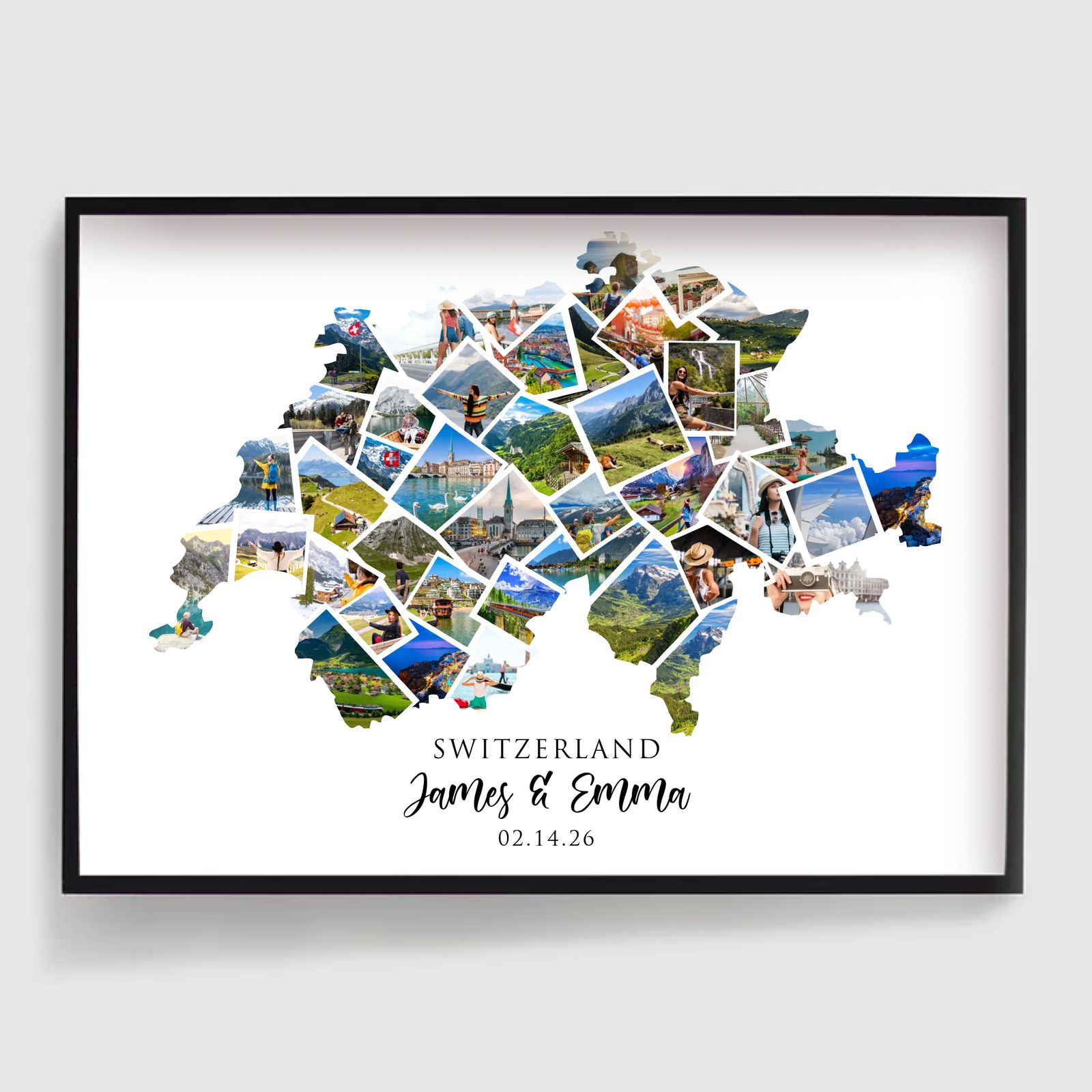 Personalised Poster - Holiday Destination Photo Collage - Switzerland