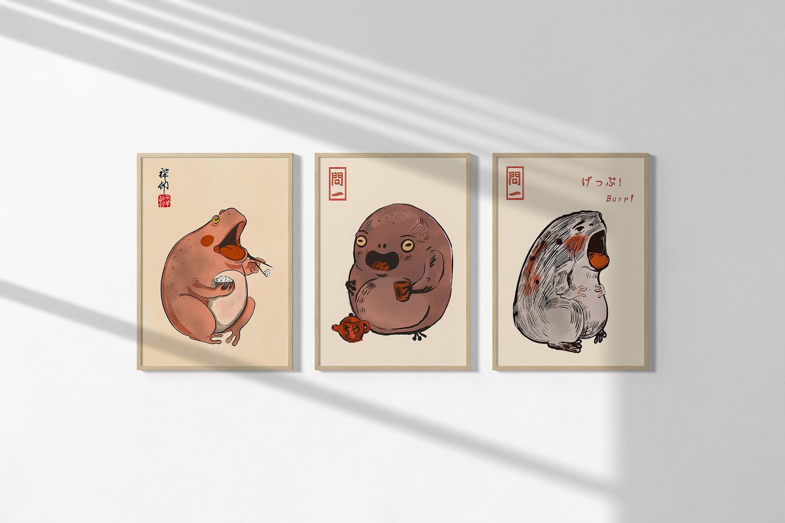 Poster - Quirky Frog Characters / Set of 3