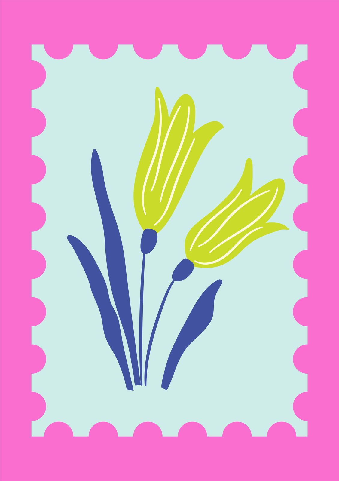 Poster - Yellow Tulips Illustration