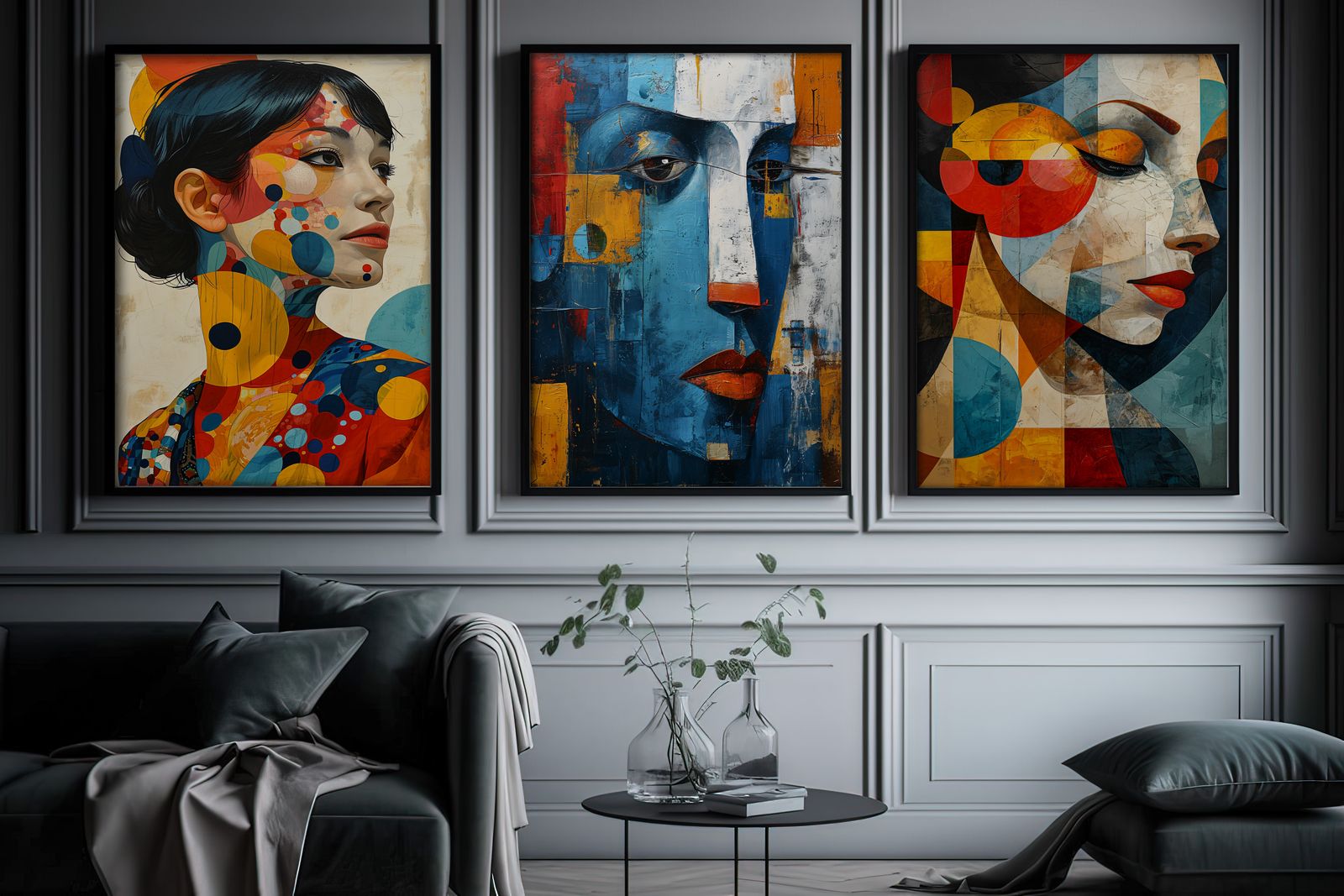 Poster - Colorful Art Portraits / Set of 3