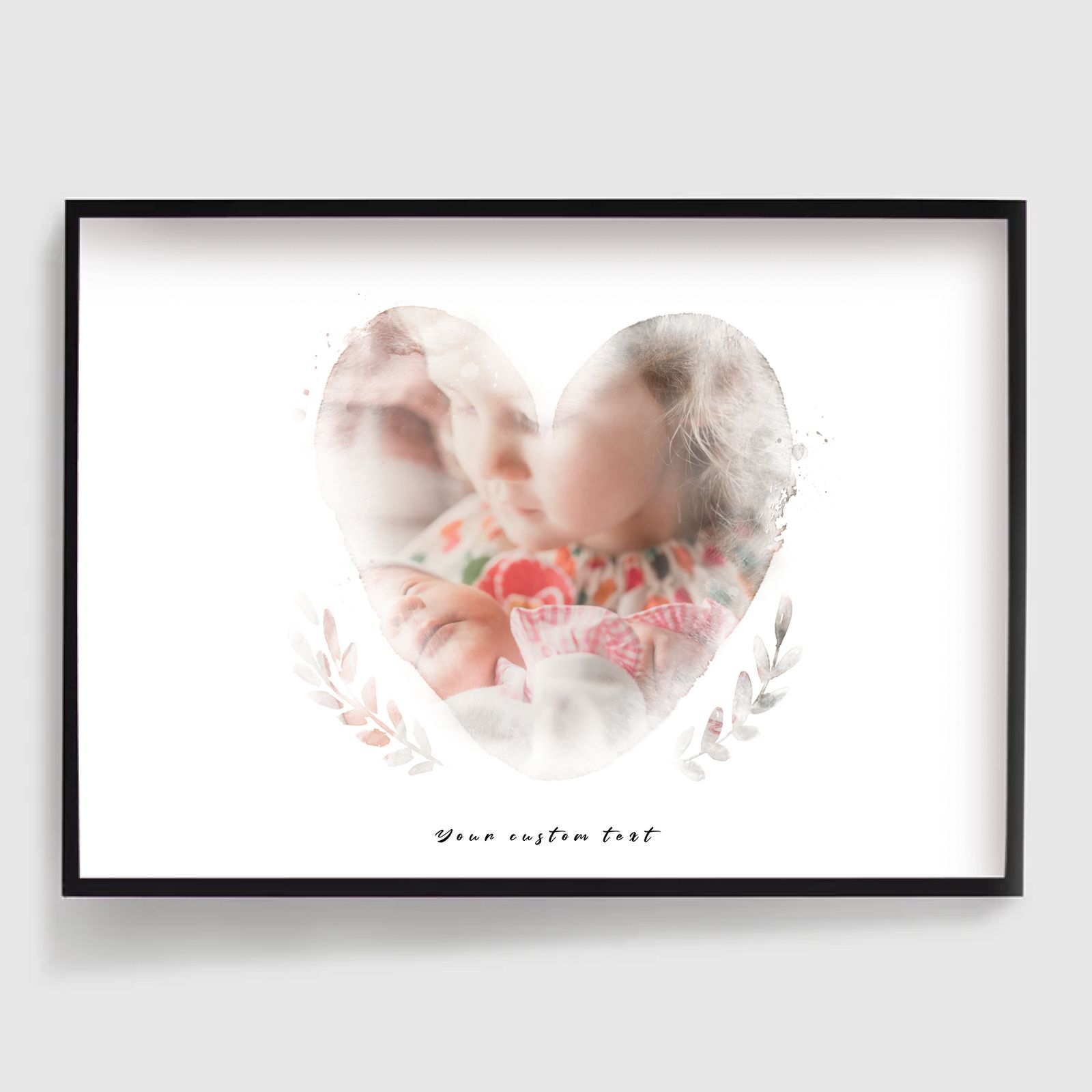 Personalised Poster - Watercolor Floral Heart