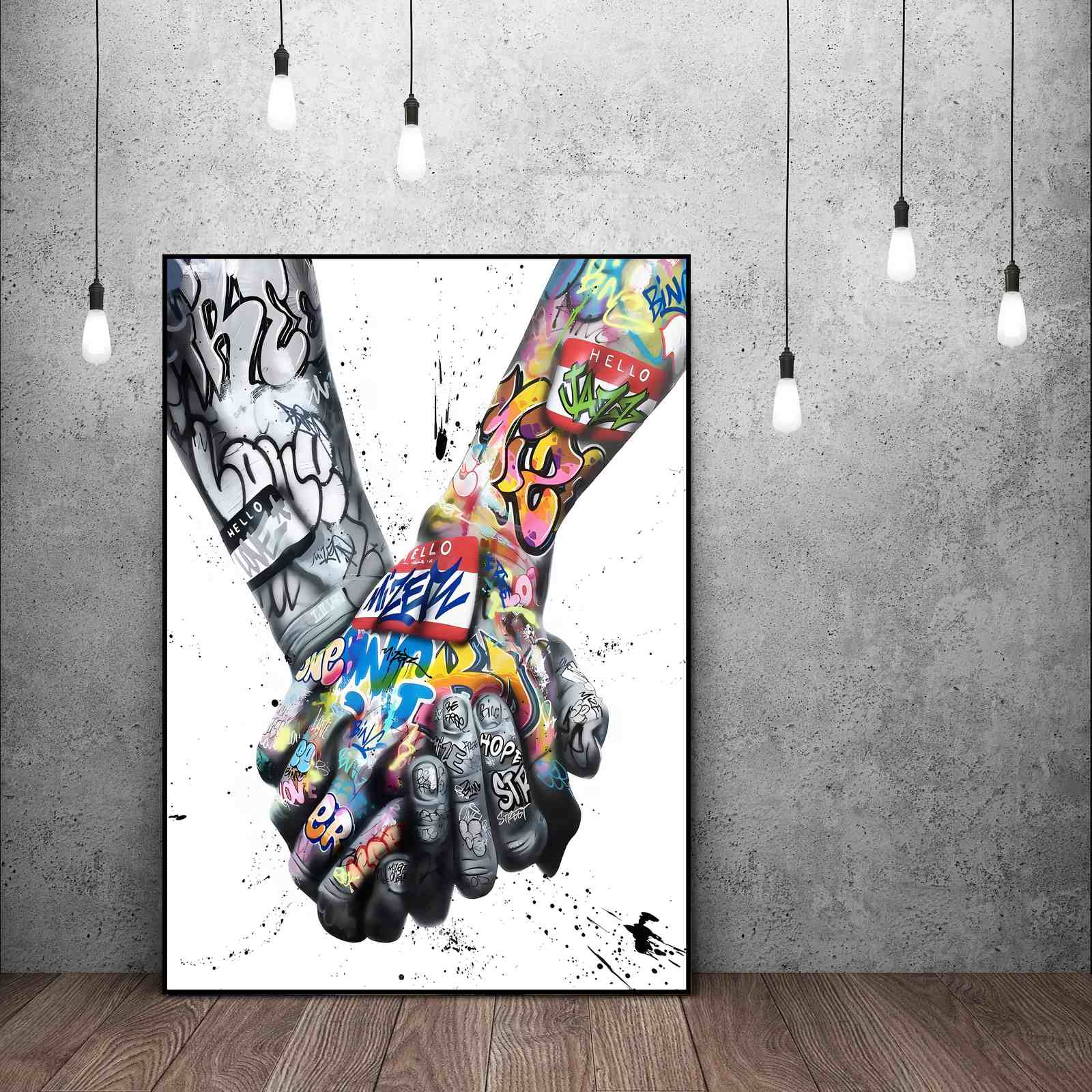 Graffiti Handshake Art Poster