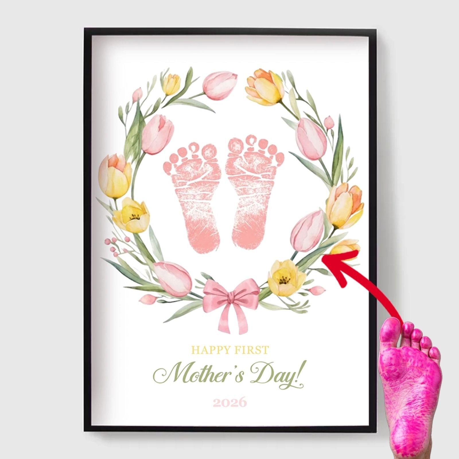 Personalised Poster - First Mother's Day Footprint Art