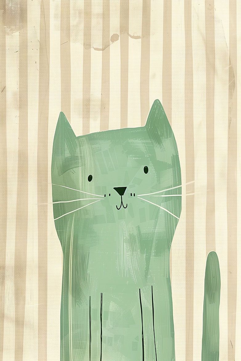 Poster - Green Cat Design