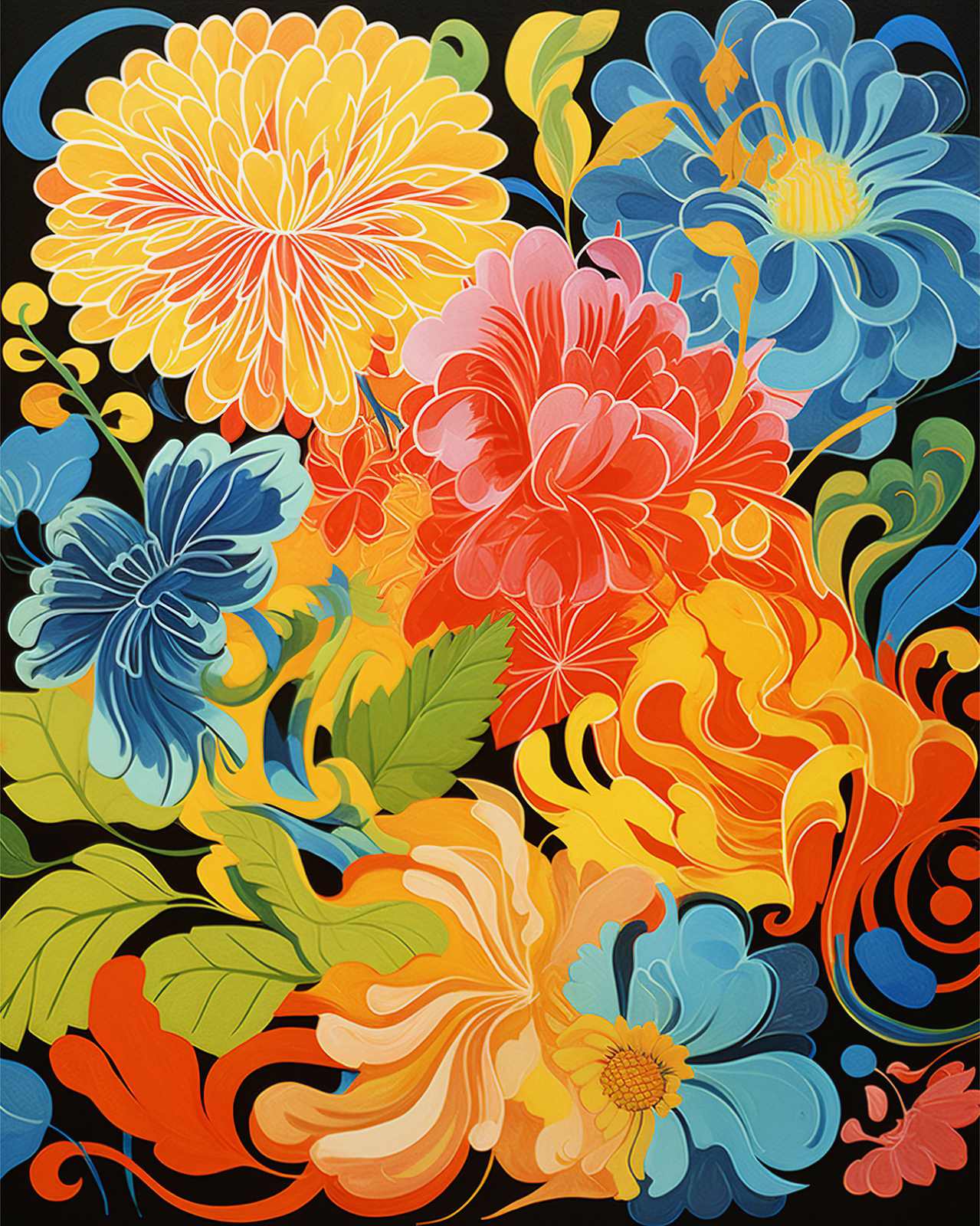 Poster - Colorful Floral Artwork