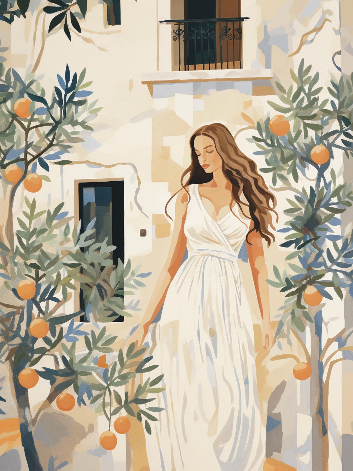 Poster - Woman in Olive Grove