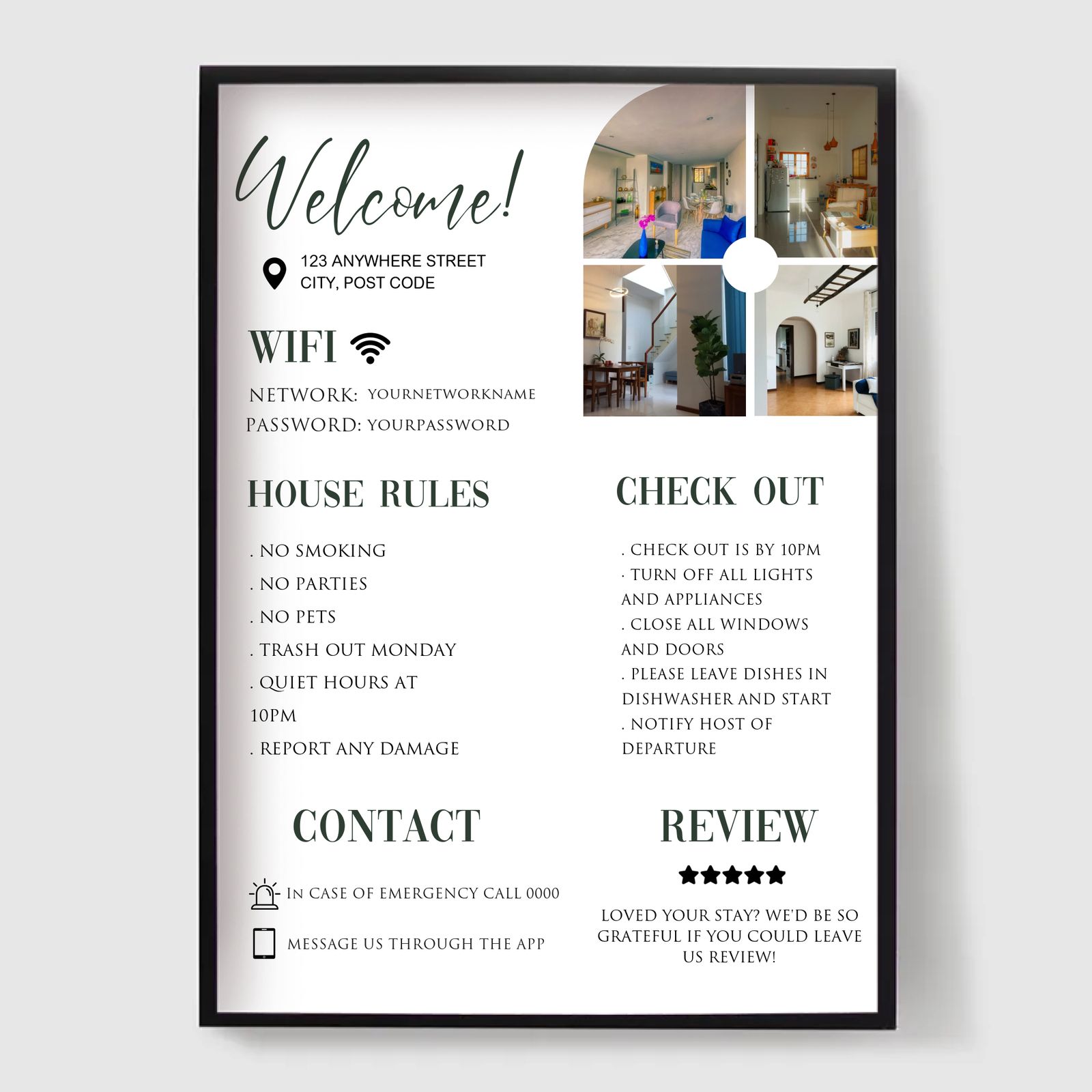 Personalised Poster - Custom Airbnb Sign 4