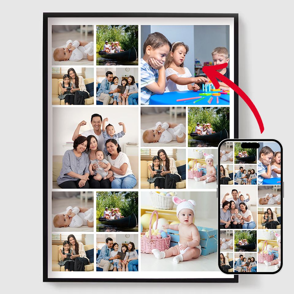 Personalised Posters – Upload your own images – 15 Photos Vertical